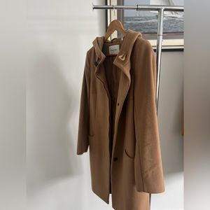 Aritzia Babaton Coat with Hood - Camel - Size M